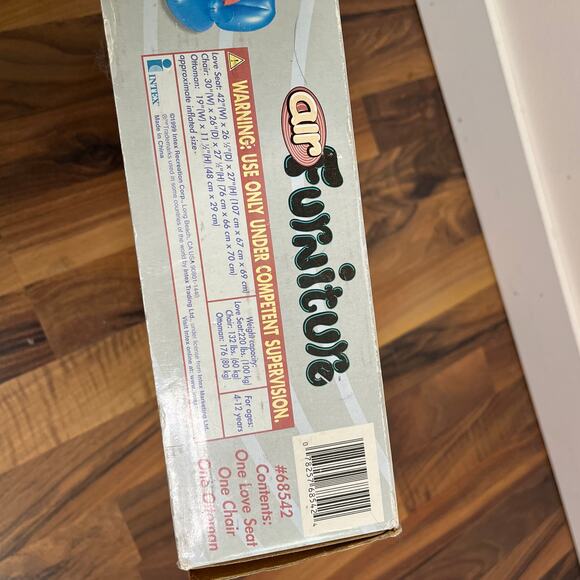 Vintage 90s Y2K Intex Air Furniture Inflatable Chair Jr Chair Love Seat Set Blue - Picture 5 of 5